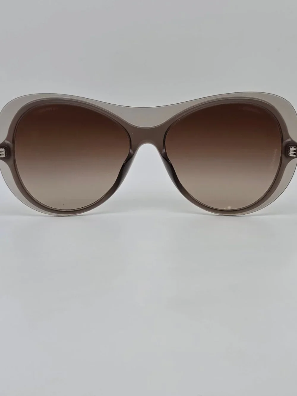 Chanel 5389-A c. 677/S5 Smoky Taupe Frame Brown Gradient Lens Sunglasses Italy